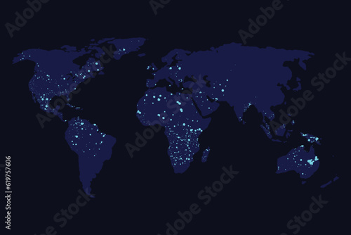 world map blue color banner