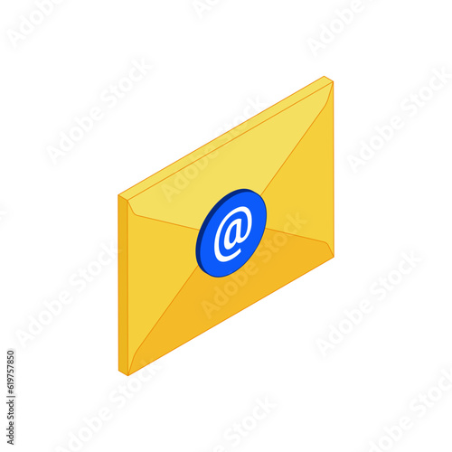 E-mail isometric icon editable stroke