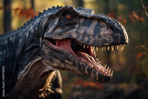 Close-Up of Giganotosaurus, Natural light, Generative AI