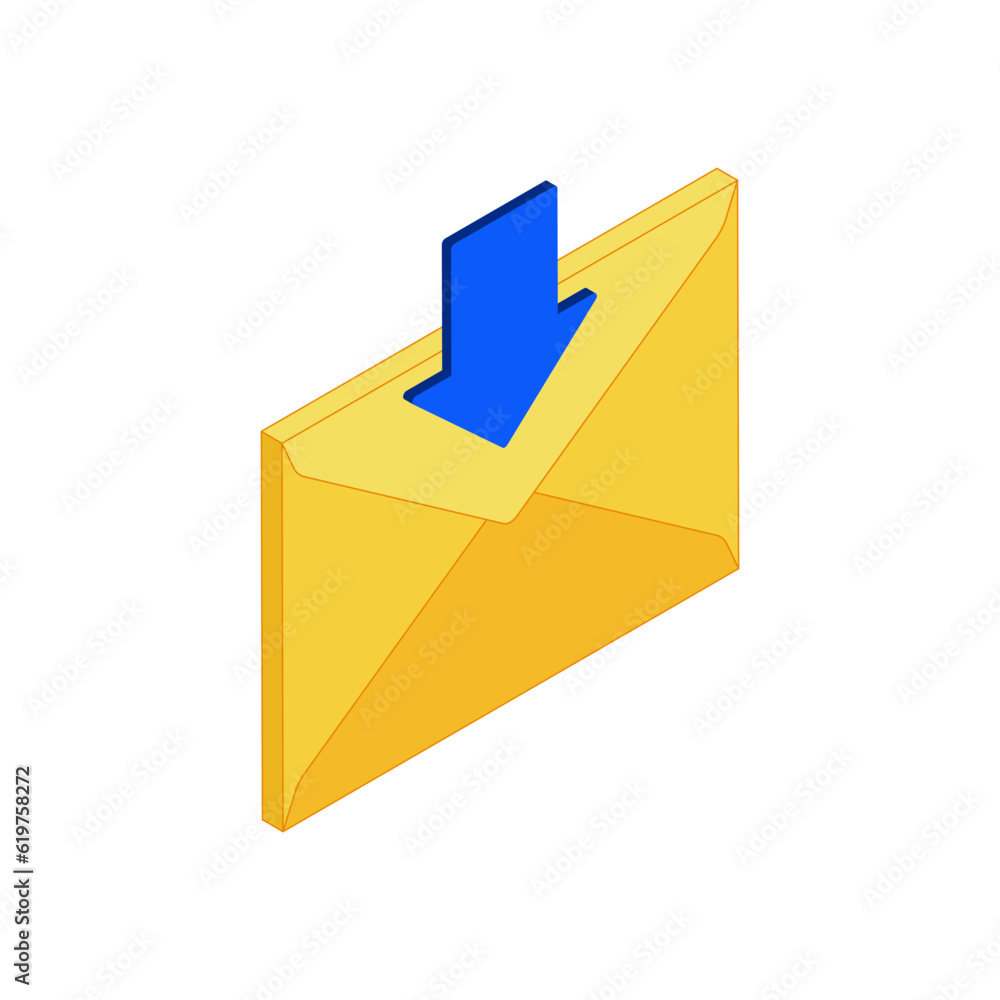 Inbox message isometric icon editable stroke Inbox message isometric icon editable stroke
