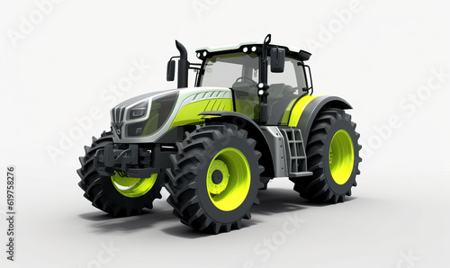 Tractor on White Background. Created using generative AI tools © Nick Alias