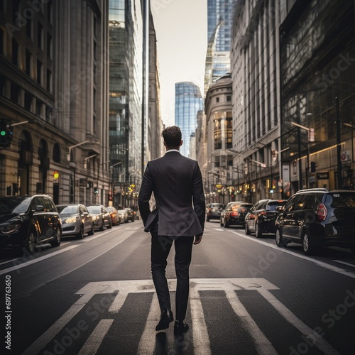 businessman walking in the city