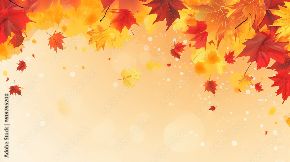Autumn greeting card template. Fall illustration