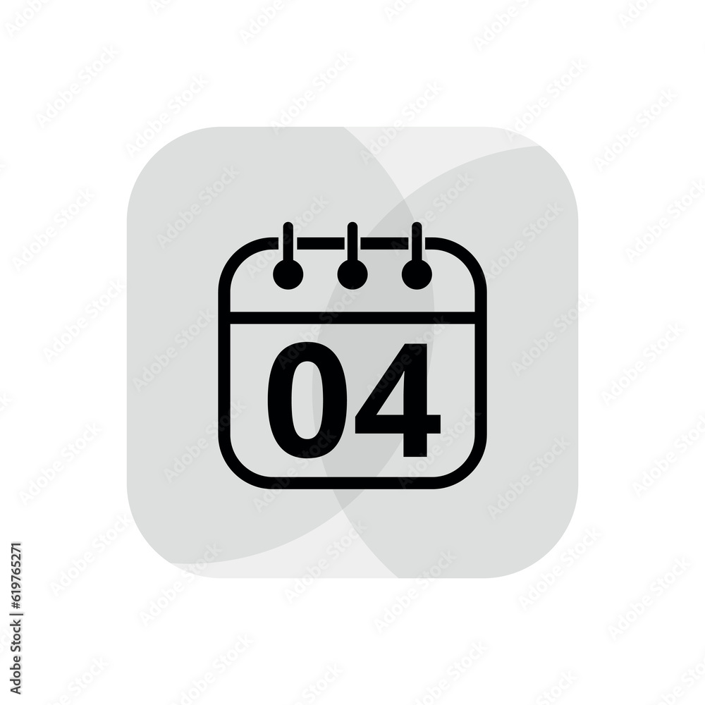 Calendar simple icon with specific day marked. Calendar flat icon for websites, blogs and graphic resources. Appointment scheduled, day 04. Calendar simple icon with specific day marked. Calendar flat icon for websites, blogs and graphic resources. Appointment scheduled, day 04.