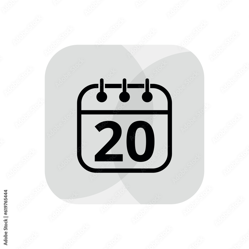 Calendar simple icon with specific day marked. Calendar flat icon for websites, blogs and graphic resources. Appointment scheduled, day 20. Calendar simple icon with specific day marked. Calendar flat icon for websites, blogs and graphic resources. Appointment scheduled, day 20.