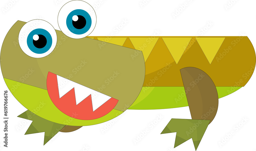 cartoon happy and funny colorful prehistoric dinosaur dino smiling friendly isolated illustration for kids