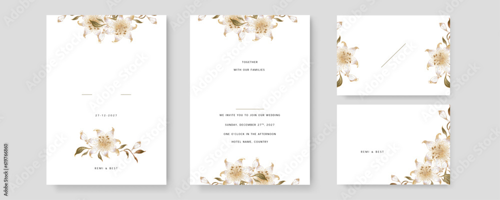 vector floral wedding card concept