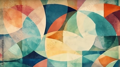 Abstract geometric multicolored pattern. Generative AI