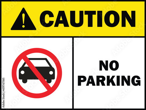 No parking signs. car parking not allowed sign, prohibition road sign vector