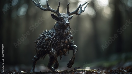 Forest keeper creature figurine. Generative AI © Soulmate