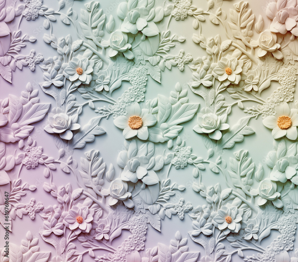 3D Flower Seamless Pattern 3D Flower Seamless Pattern