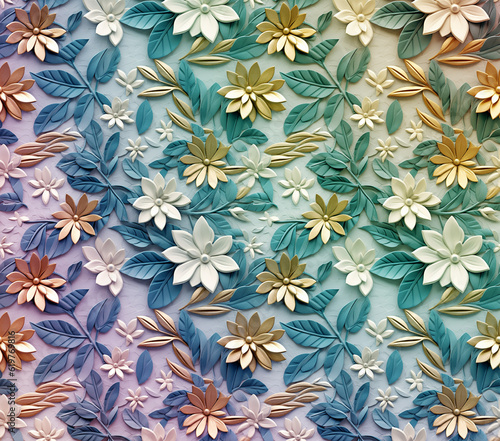 3D Flower Seamless Pattern