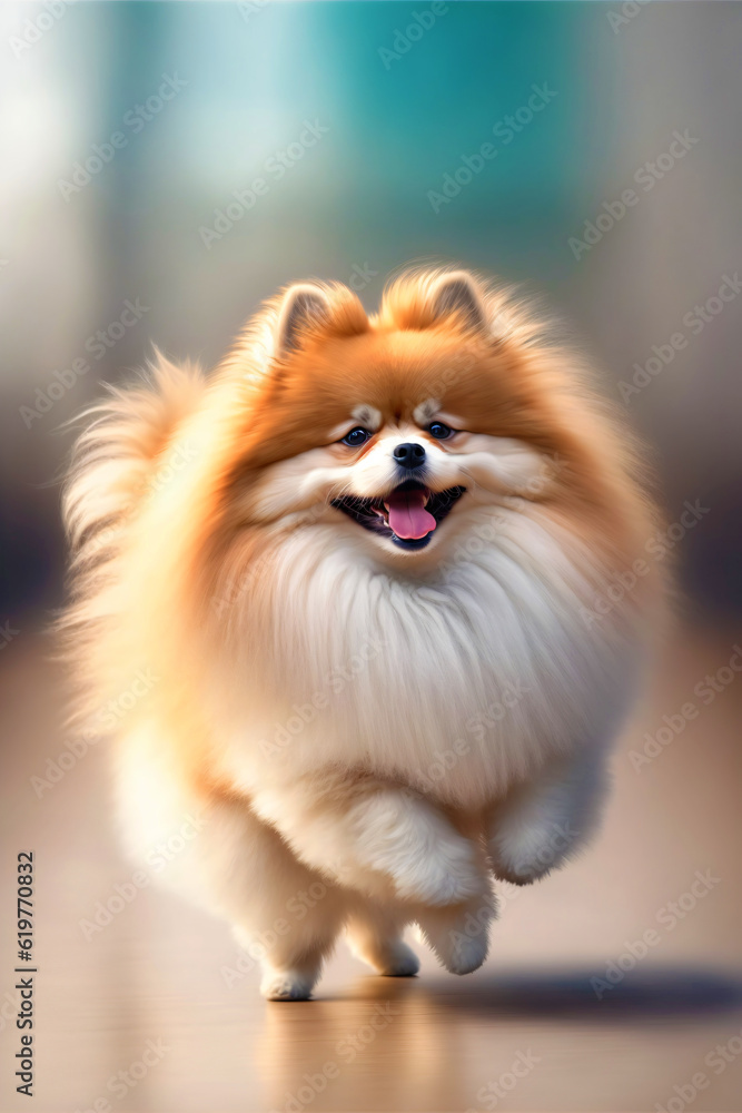 little fluffy dog jumping around and rejoicing, generative ai little fluffy dog jumping around and rejoicing, generative ai