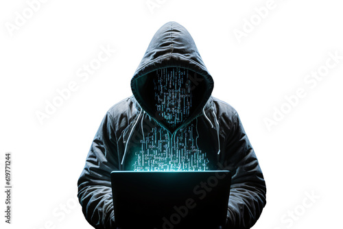Fototapete hacker isolated on transparent background, generative ai