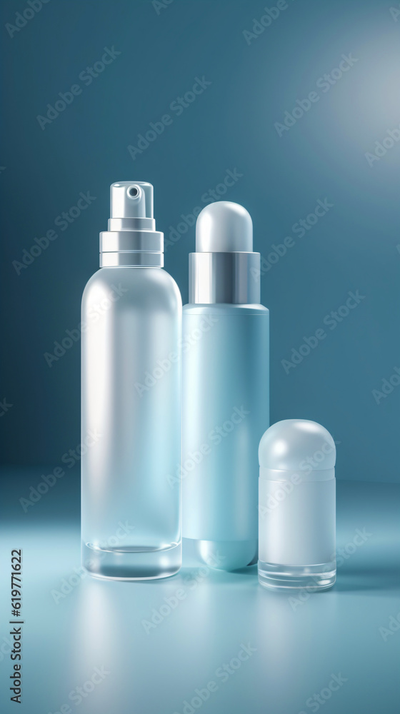 Mockup three diffrent bottles for a cosmetic in pastel colors. Template for your design, space for packaging branding. Mockup shower gel, shampoo, liquid soap Mockup three diffrent bottles for a cosmetic in pastel colors. Template for your design, space for packaging branding. Mockup shower gel, shampoo, liquid soap