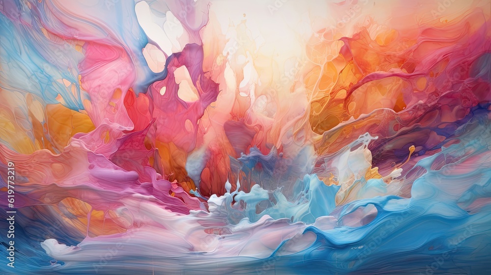 In this visually stunning artwork, fluid colors take center stage