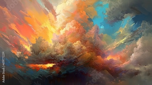 Colorful clouds. Generative AI