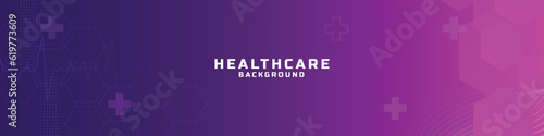 Healthcare theme purple background linkedin banner