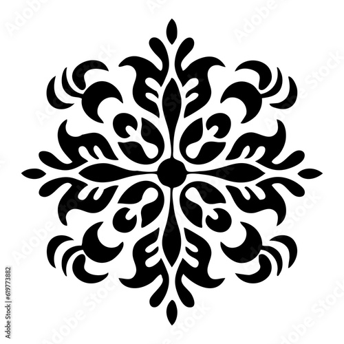 Circular pattern in form of mandala with flower for Henna, Mehndi, tattoo, decoration. Decorative ornament in ethnic oriental style. isolated on white background.