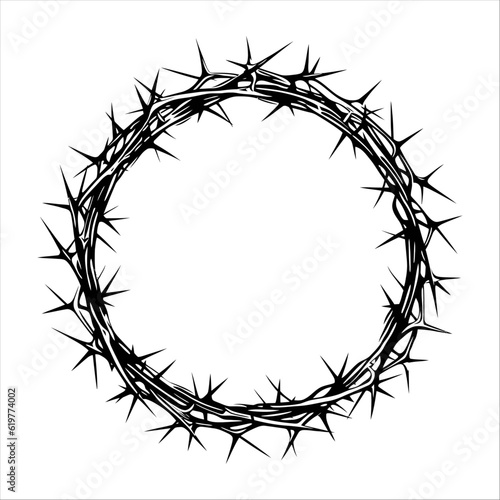 crown of thorns, vector art, isolated on white background, vector illustration.