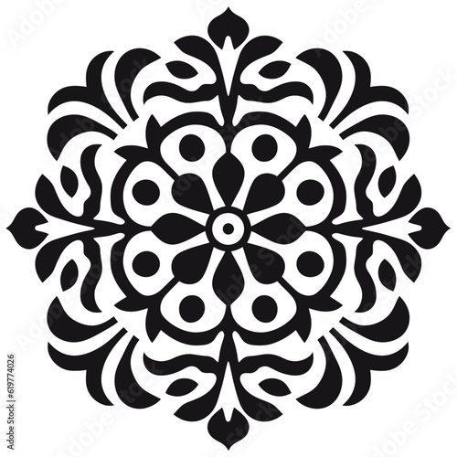 Circular pattern in form of mandala with flower for Henna, Mehndi, tattoo, decoration. Decorative ornament in ethnic oriental style. isolated on white background.