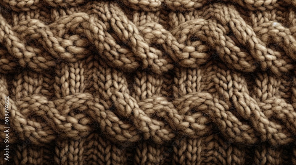 Knitted fabric texture. Textile pattern. Generative AI