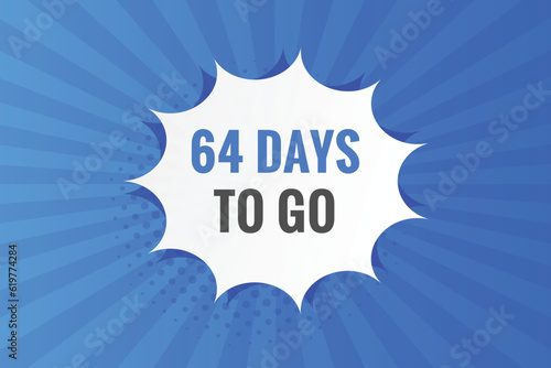64 days to go countdown template. 64 day Countdown left days banner design
