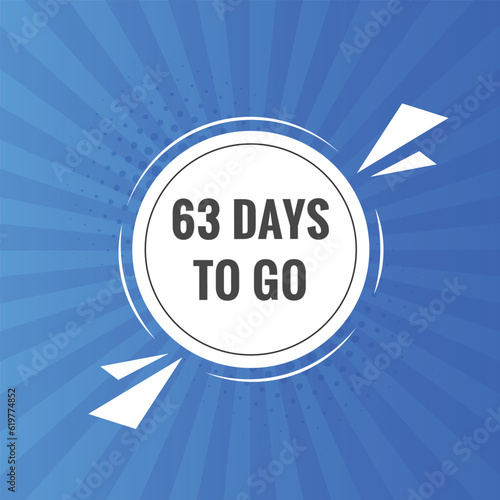 63 days to go countdown template. 63 day Countdown left days banner design 