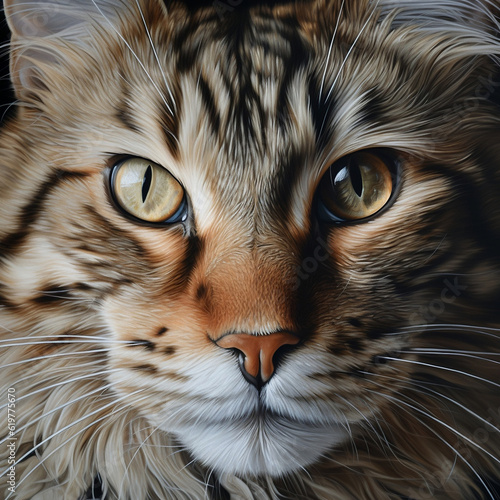 serious cat face portrait illustration