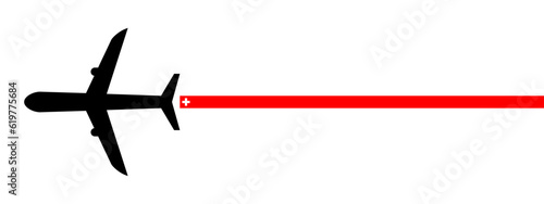 switzerland plane icon vector illustration. isolated on white background