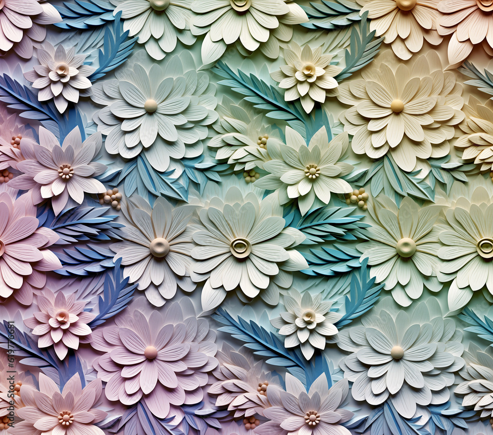 3D Flower Seamless Pattern 3D Flower Seamless Pattern