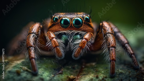 Mesmerizing macro of spider. Close-up spider. Generative AI © Soulmate