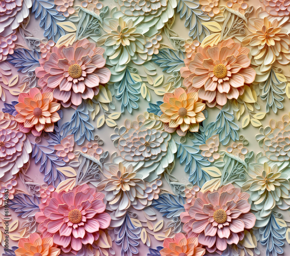 3D Flower Seamless Pattern 3D Flower Seamless Pattern