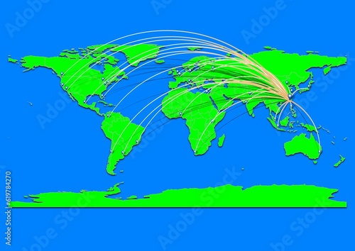 Vibrant Magong, Taiwan map - Export concept map for Magong, Taiwan on World map. Suitable for export concepts. File is suitable for digital editing and prints of all sizes. photo