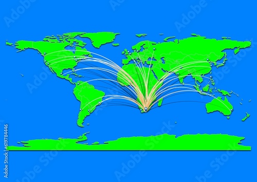 Vibrant Port Elizabeth, South Africa map - Export concept map for Port Elizabeth, South Africa on World map. Suitable for export concepts.