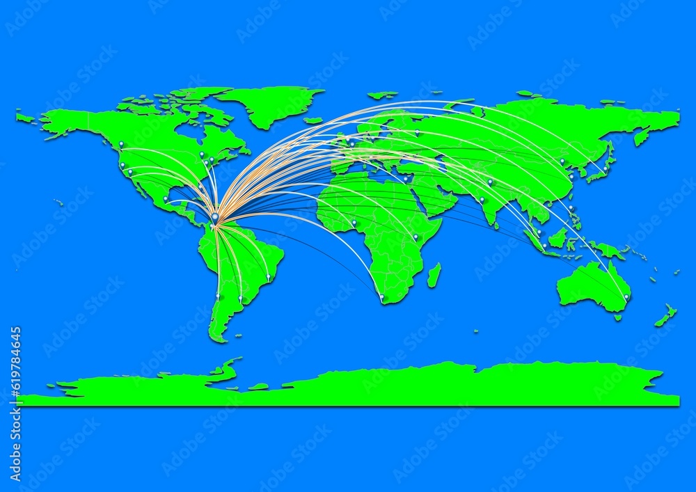 Naklejka premium Vibrant San Cristóbal, Venezuela map - Export concept map for San Cristóbal, Venezuela on World map. Suitable for export concepts. File is suitable for digital editing and prints of all sizes.