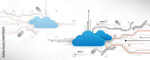 cloud storage communication network technology concept background image