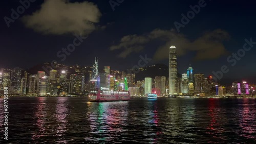 Wallpaper Mural Victoria Habour, Hong Kong. Bustling harbour area with waterfront scenery and popular nighttime light.
 Torontodigital.ca