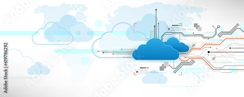 Concept background image of circuit board technology network communication cloud storage