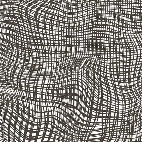 Stretched or distorted fishing net