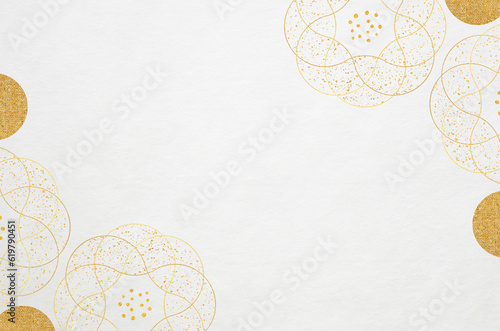 Luxury Japanese modern style background with Japanese washi paper texture. Abstract floral patterned washi paper.