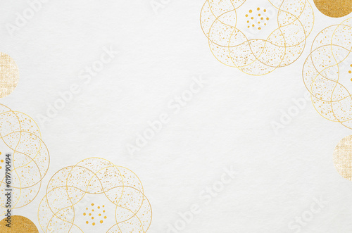 Luxury Japanese modern style background with Japanese washi paper texture. Abstract floral patterned washi paper.