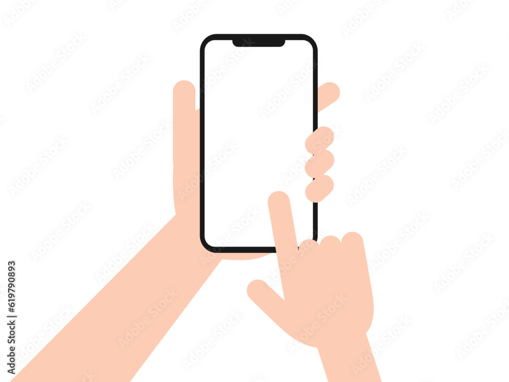 スマートフォンを操作する手 スマートフォンを操作する手