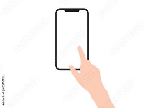 スマートフォンを操作する手