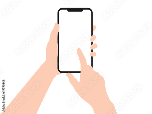 スマートフォンを操作する手