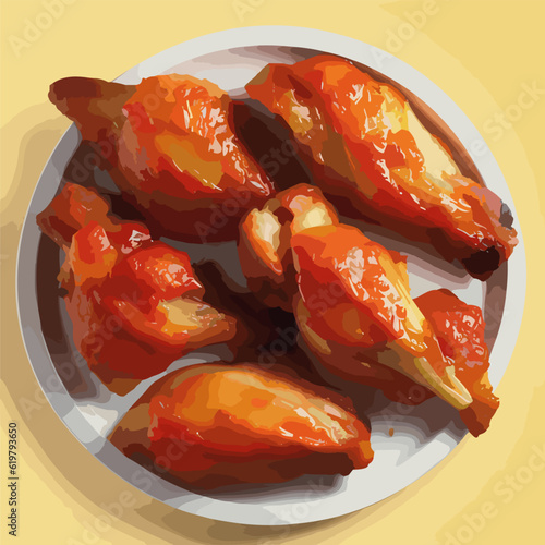 fried chicken legs with sauce on a plate