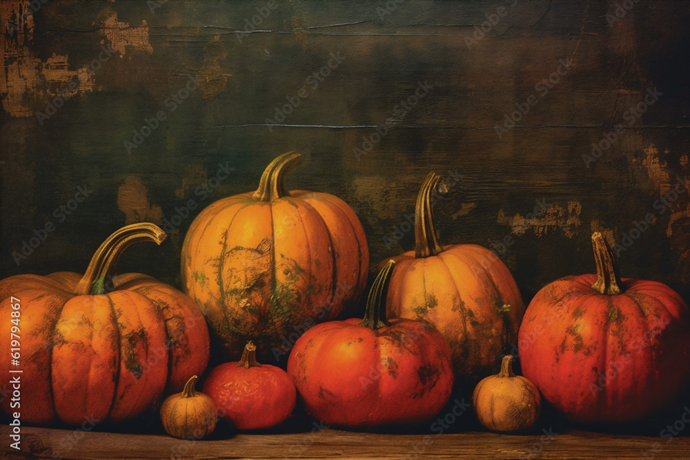 orange halloween wood autumn vegetable wooden background pumpkin season fall leaf. Generative AI. orange halloween wood autumn vegetable wooden background pumpkin season fall leaf. Generative AI.
