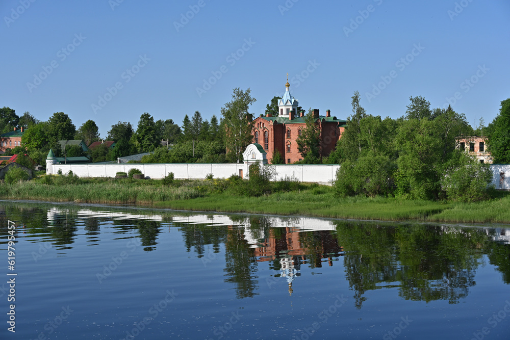 an ancient fortress with powerful towers and air temples in Staraya Ladoga