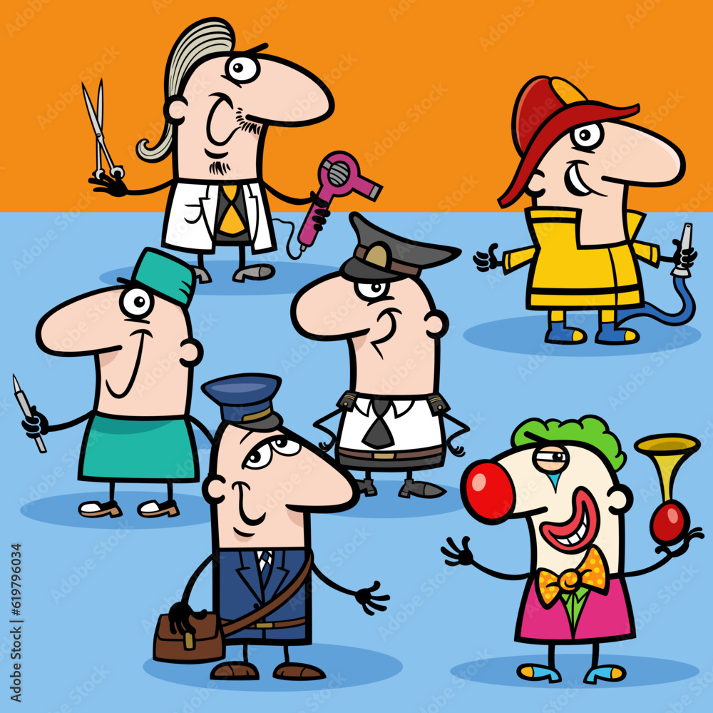 comic people of different occupations group coloring page comic people of different occupations group coloring page