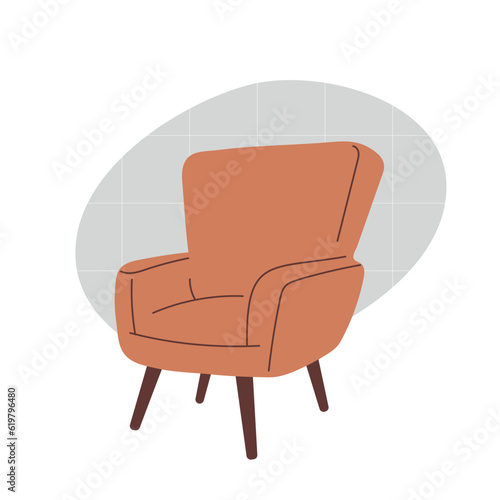 Cozy interior with an easy chair. Vector illustration